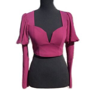 JW Signature Los Angeles Sweetheart Puff Sleeve Top